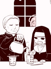 神父和修女与天使
